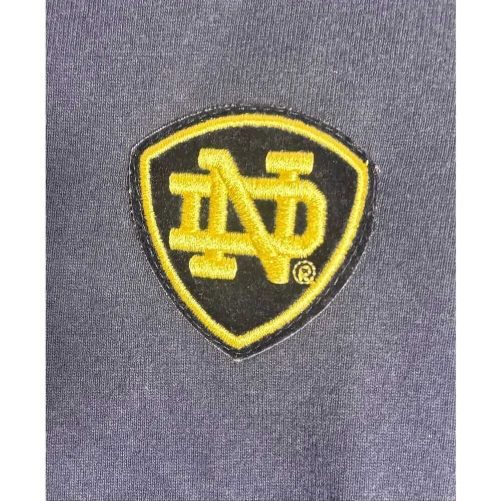 Vintage Notre Dame Fighting Irish Polo Shirt Mens XL Blue Adidas NCAA